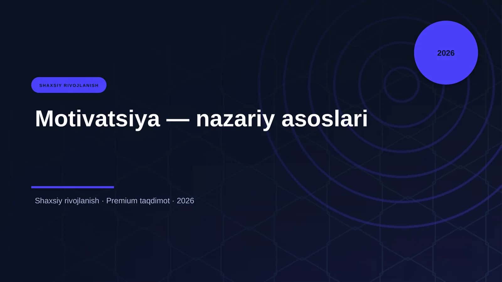 Motivatsiya — nazariy asoslari 1