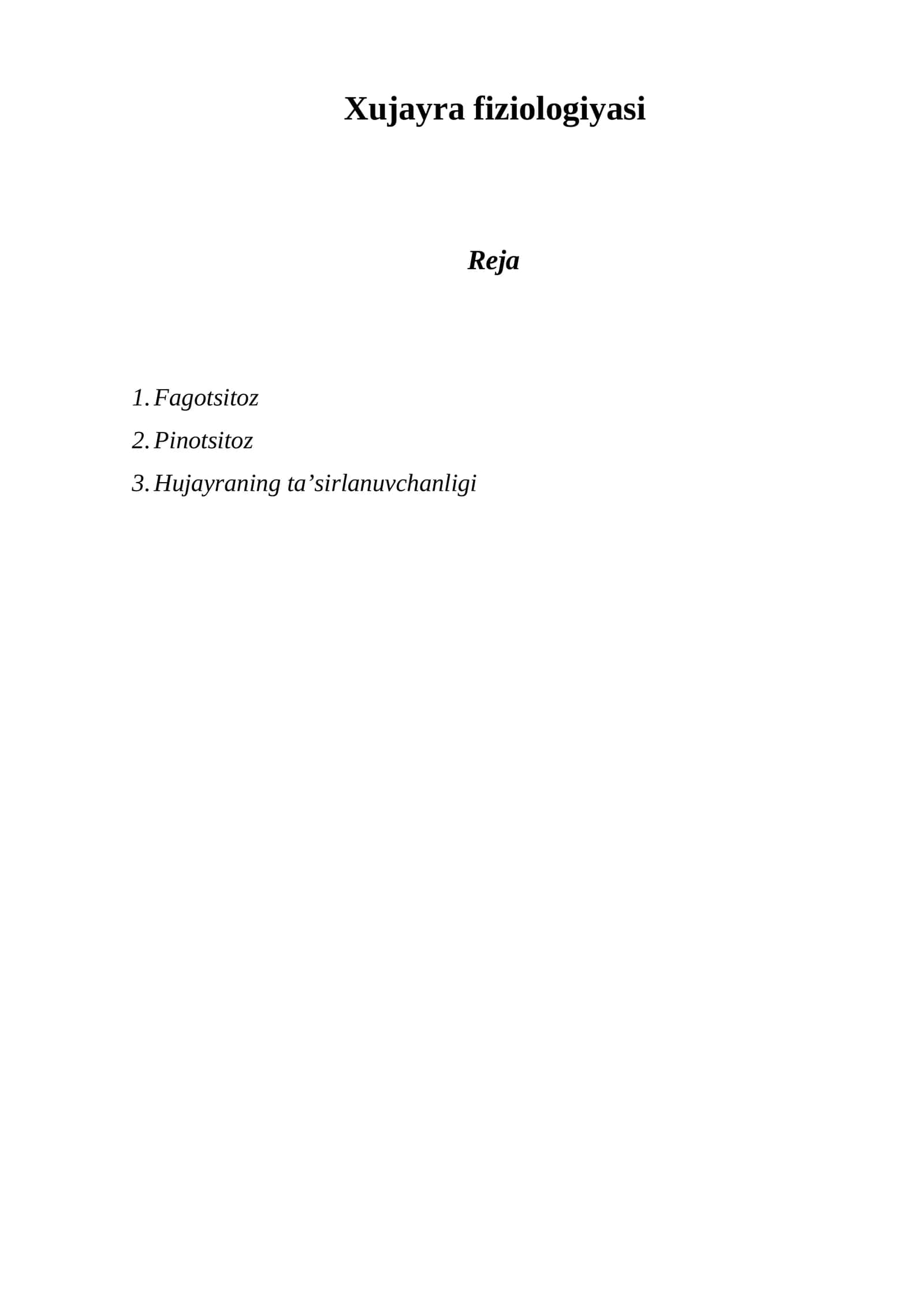 Hujayra fiziologiyasi 1