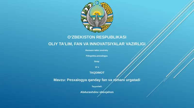 Pesxalogya qanday fan va nimani urgatadi 1