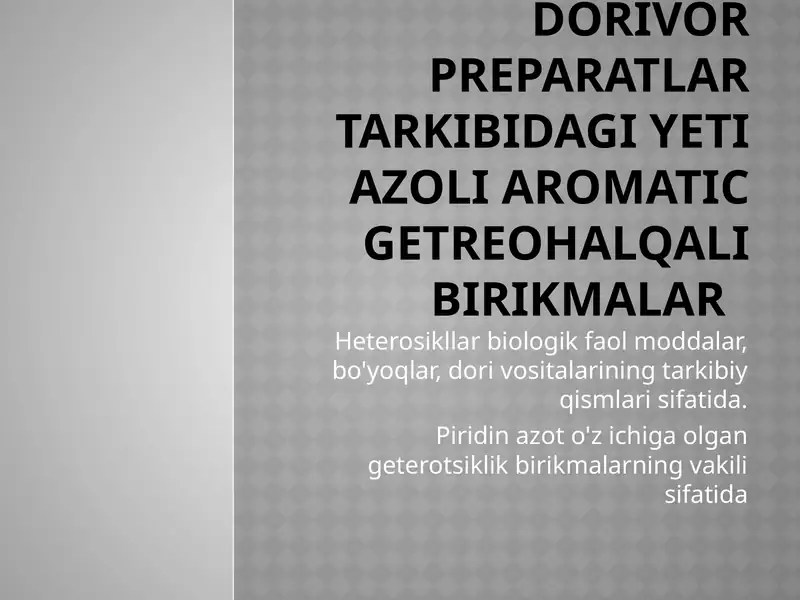 Geterotsiklik birikmalar 1