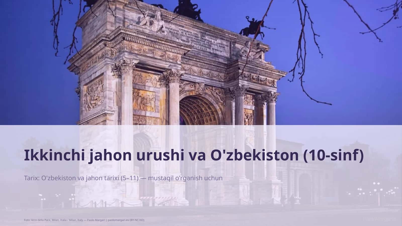 Ikkinchi jahon urushi va O'zbekiston (10-sinf) 1