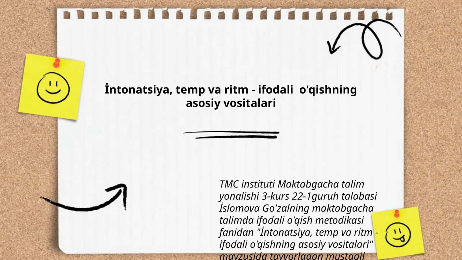 İntonatsiya, temp va ritm - ifodali o'qishning asosiy vositalari 1