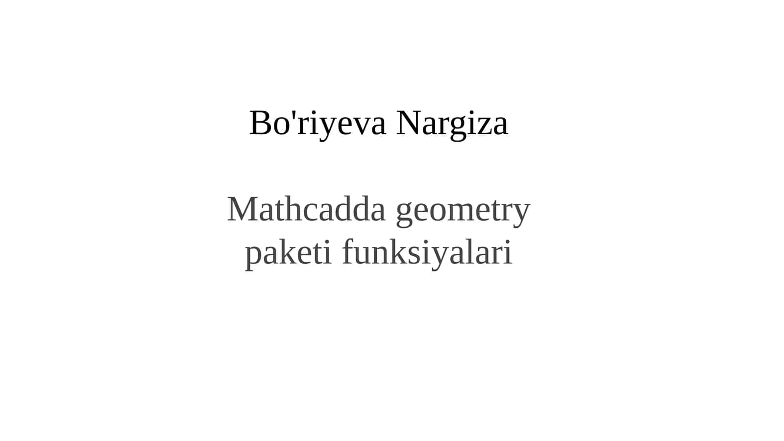 Mathcadda geometry paketi funktsiyalari 1