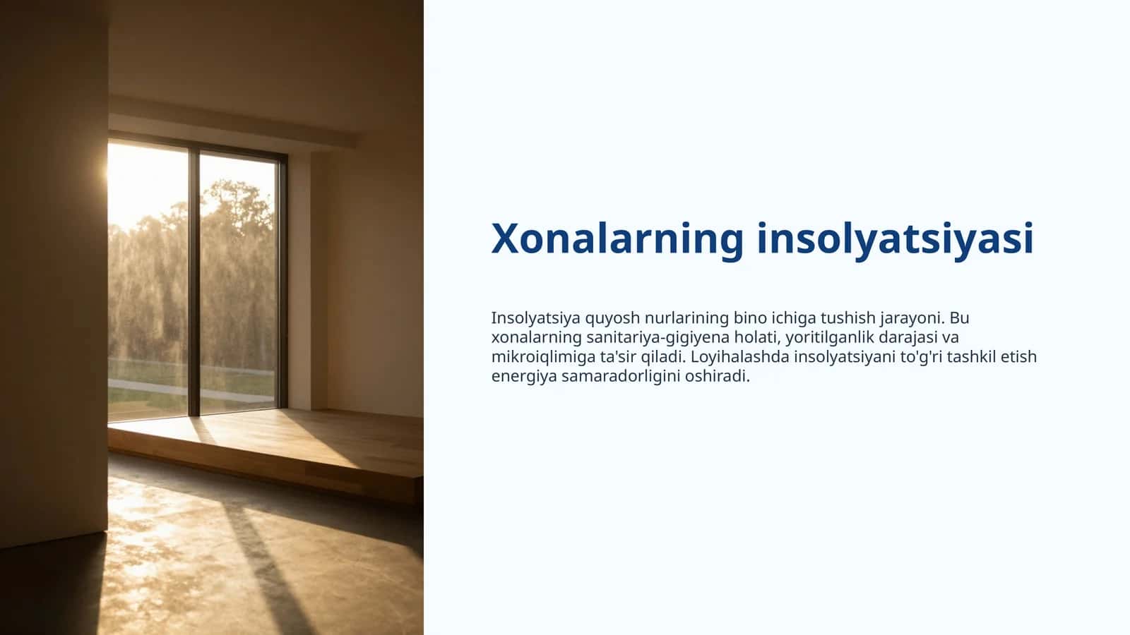 Xonalarning insolyatsiyasi 1