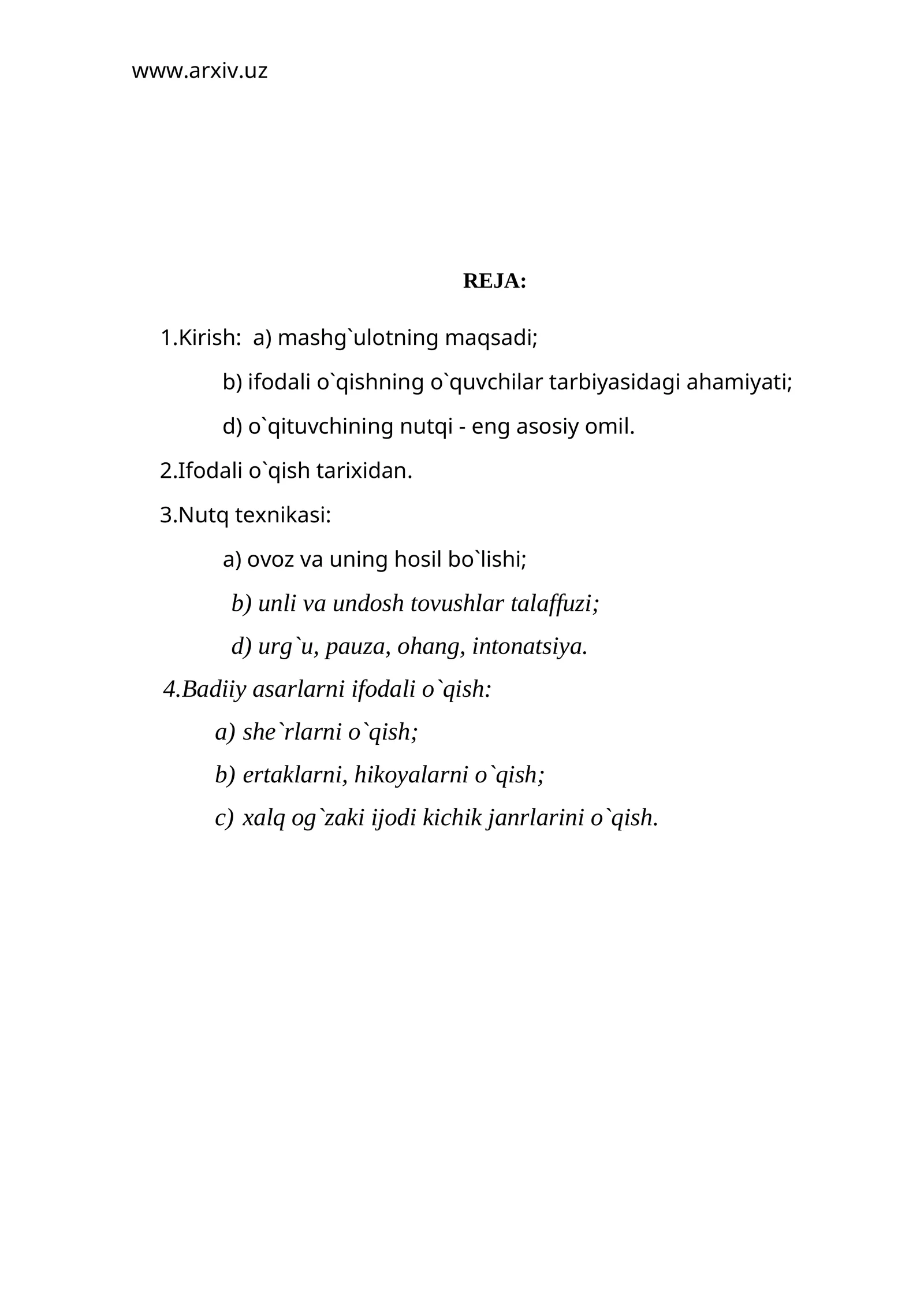 Ifodali o'qish metodikasi 1