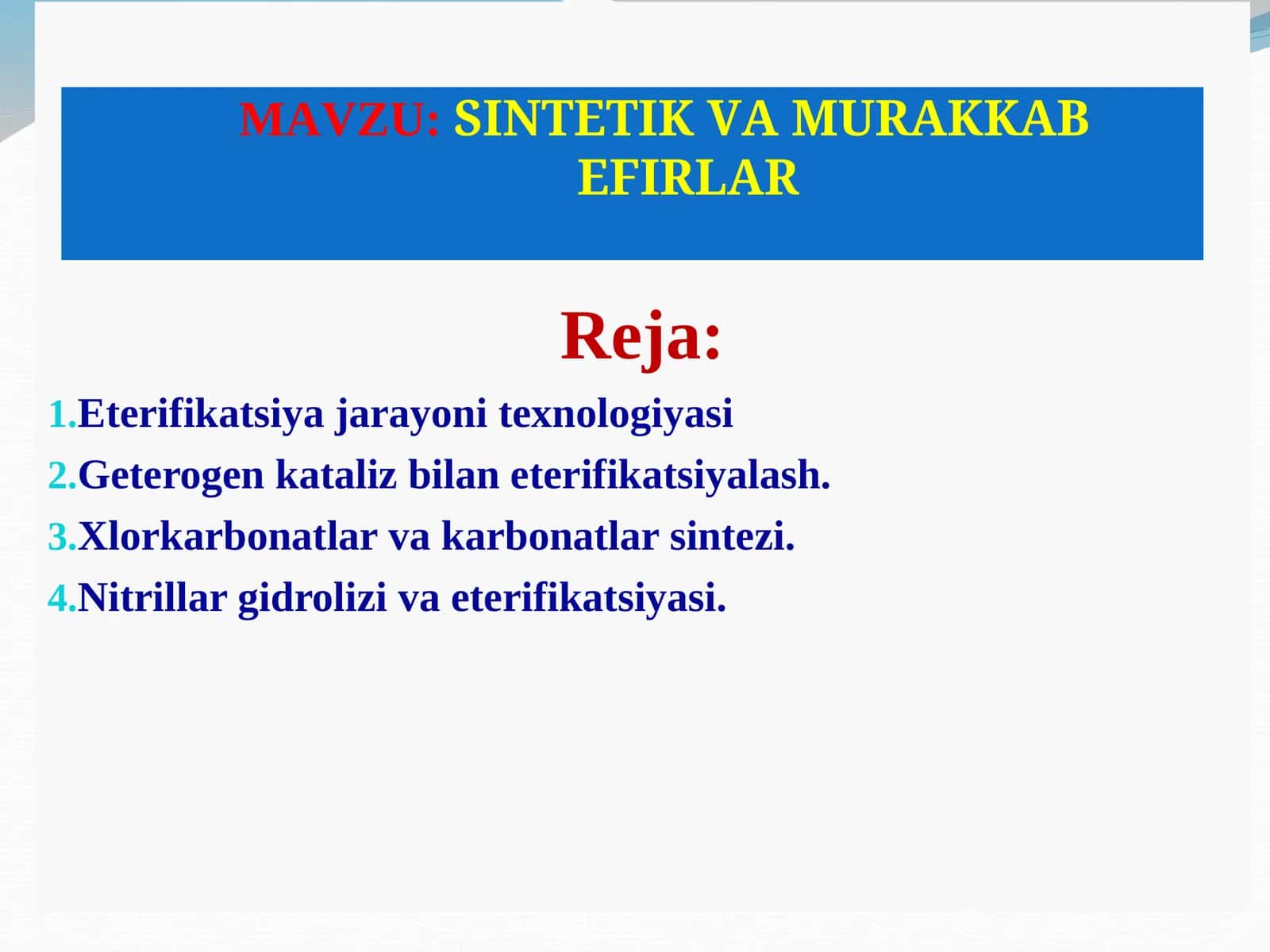 SINTETIK VA MURAKKAB EFIRLAR 1
