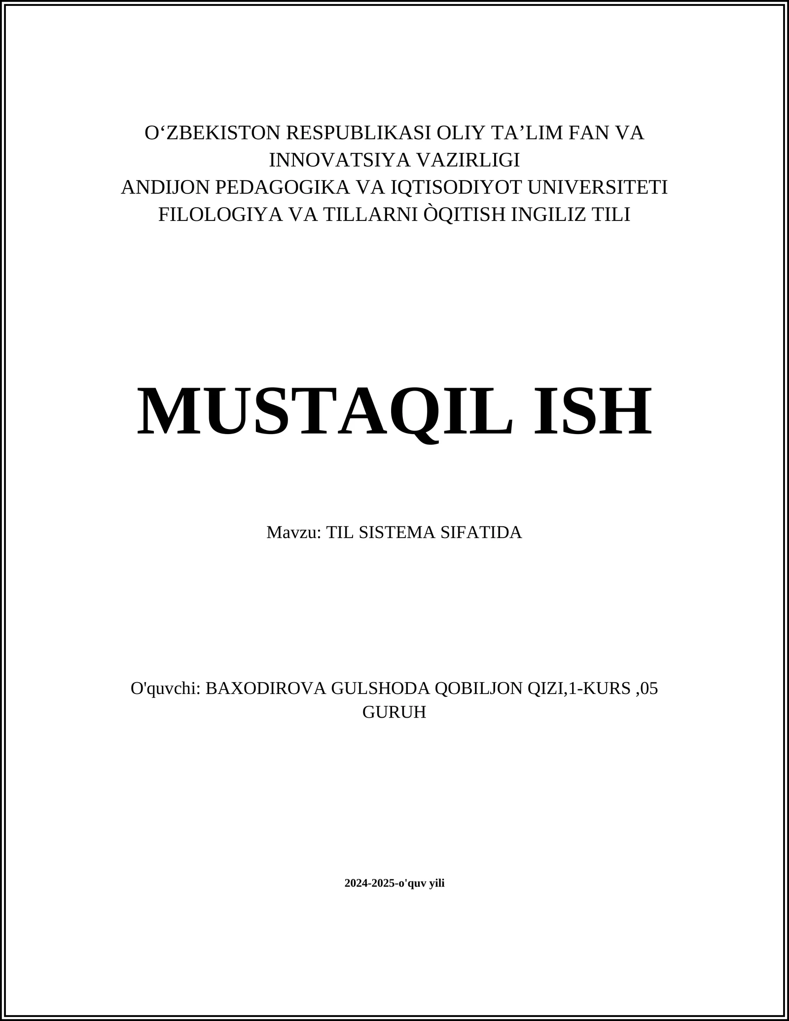 TILNING TIZIMLI XUSUSIYATLARI 1