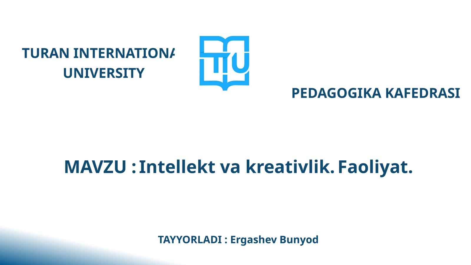 Intellekt va kreativlik 1