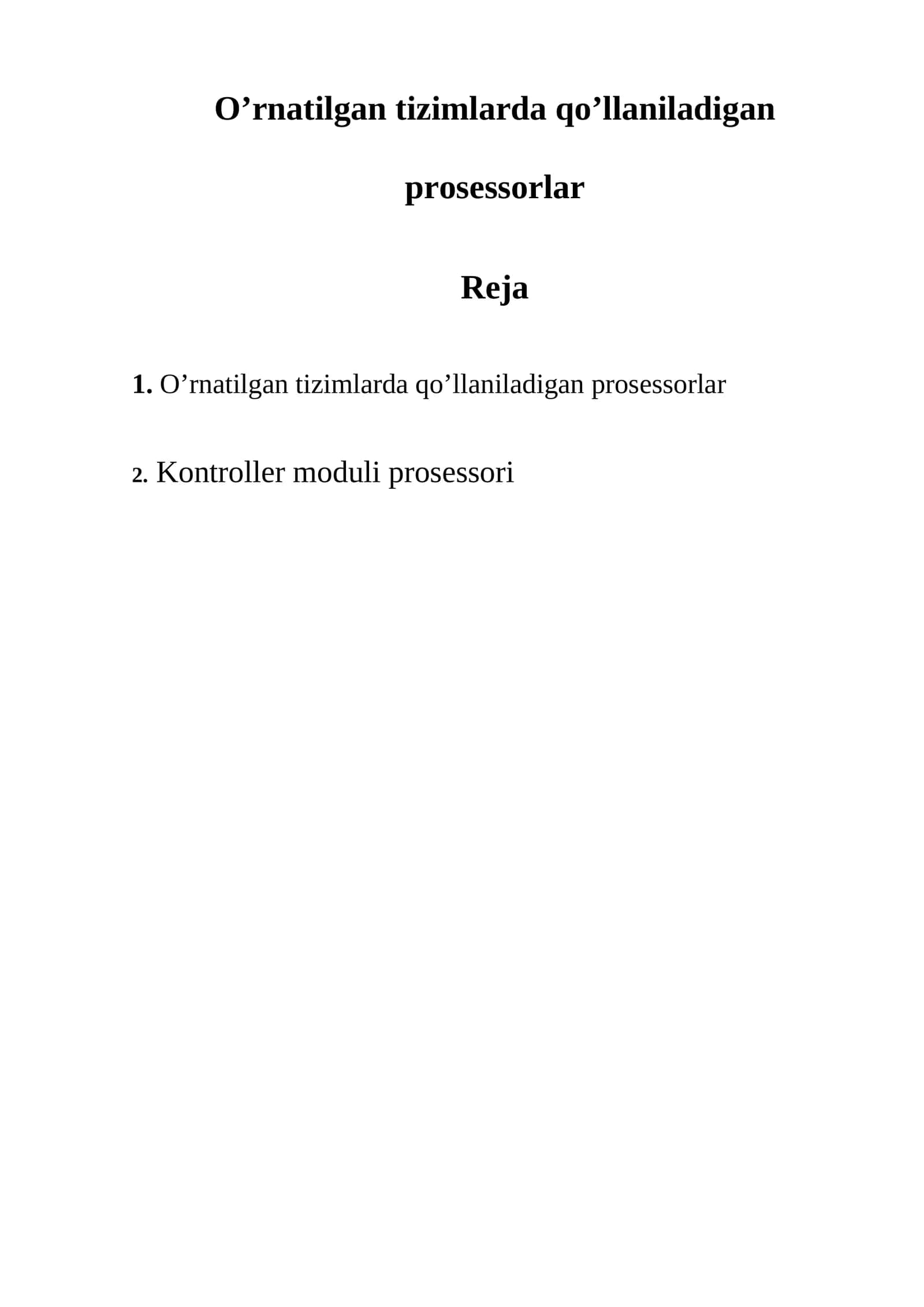O’rnatilgan tizimlarda qo’llaniladigan prosessorlar 1
