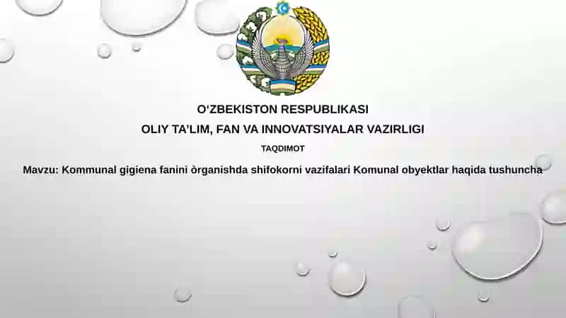Kommunalgigienafanini òrganish dashifokorni vazifalari