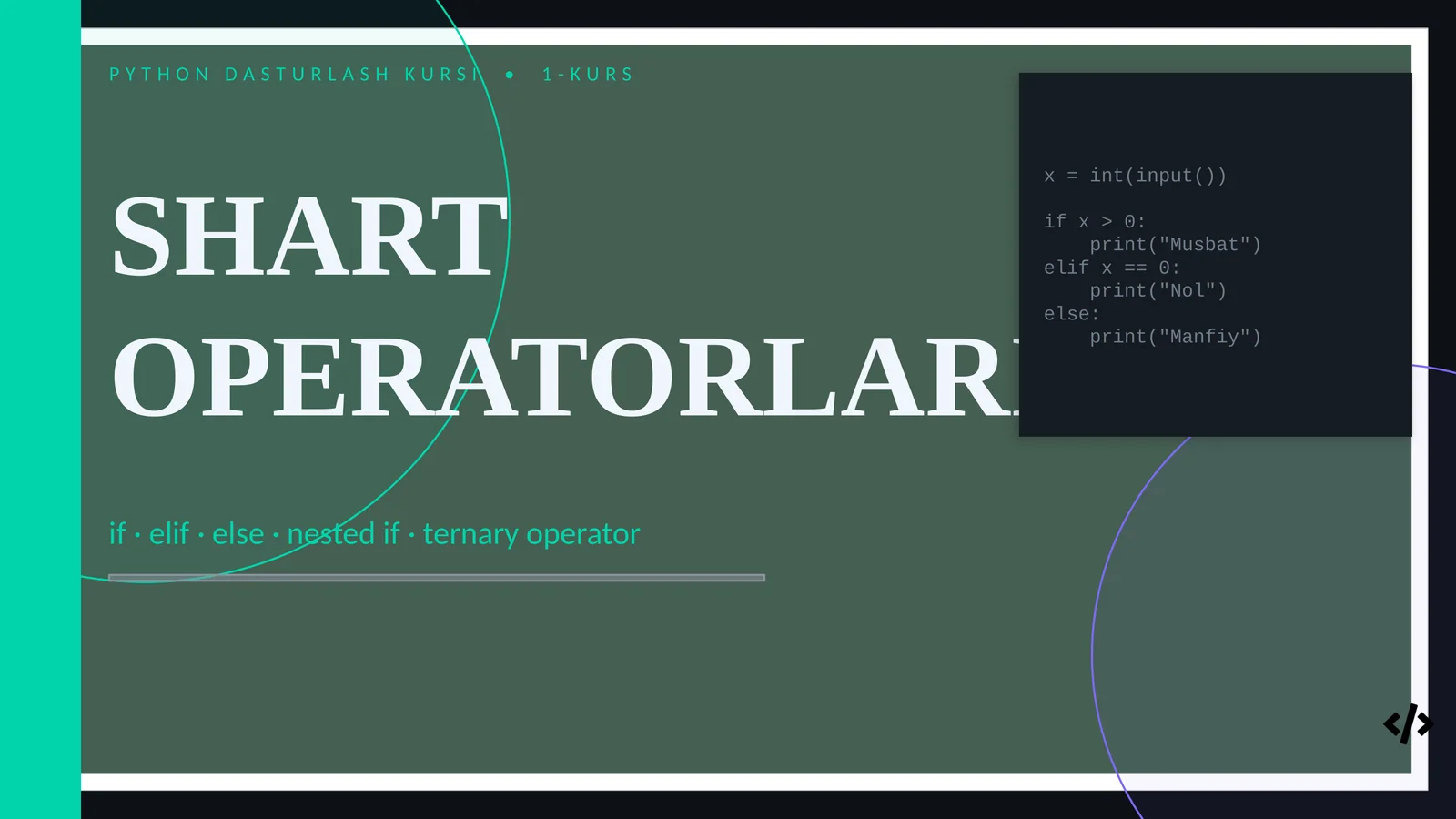 SHART OPERATORLARI 1