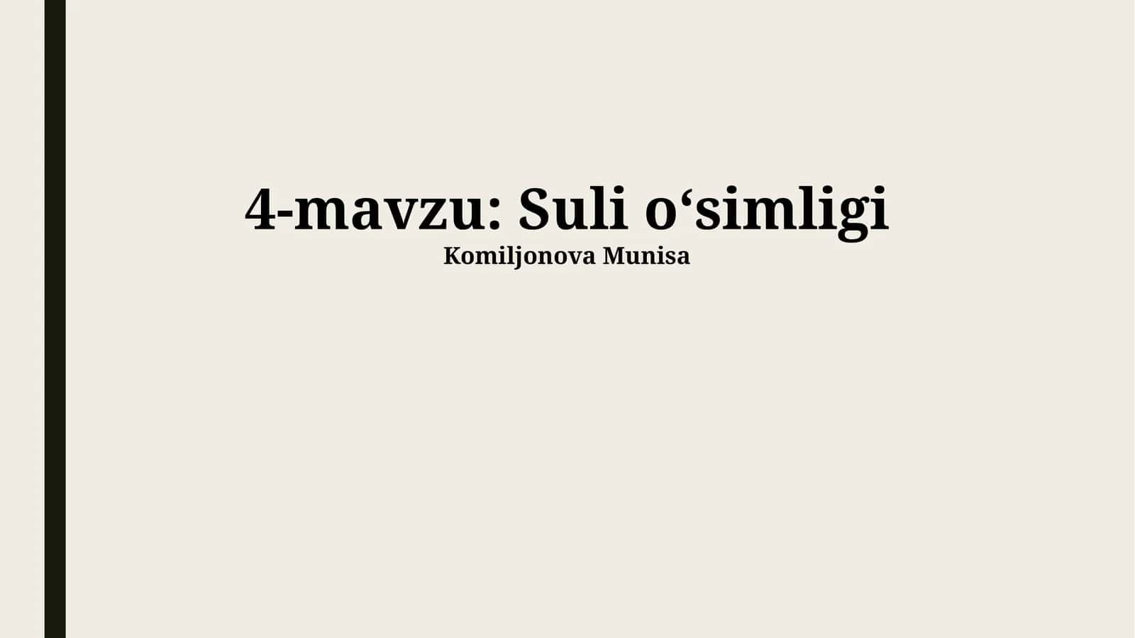 Suv oʻsimliklari mahsulotlarini marketingi va sotilishi 1