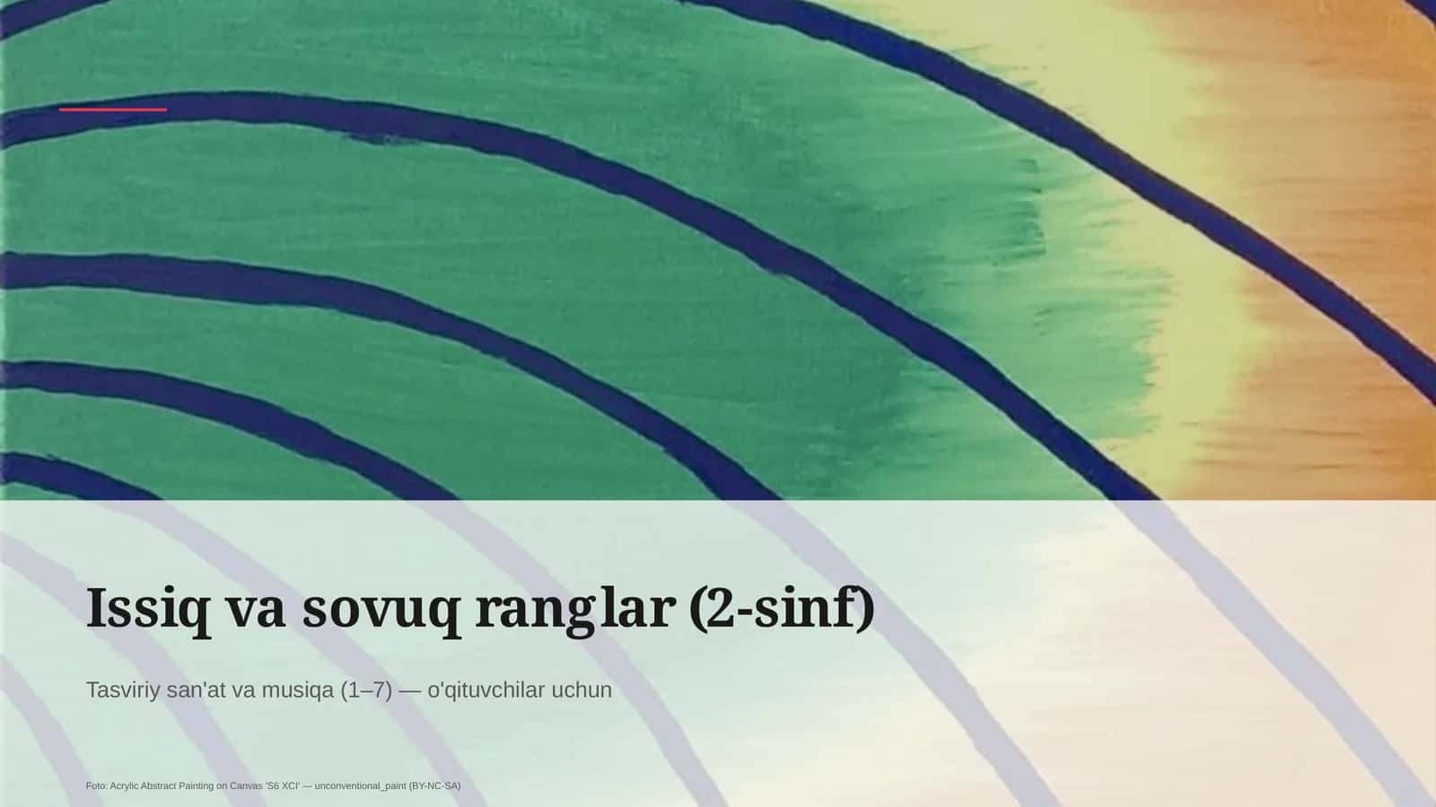 Tasviriy san'at va musiqa (1–7) — o'qituvchilar uchun 1