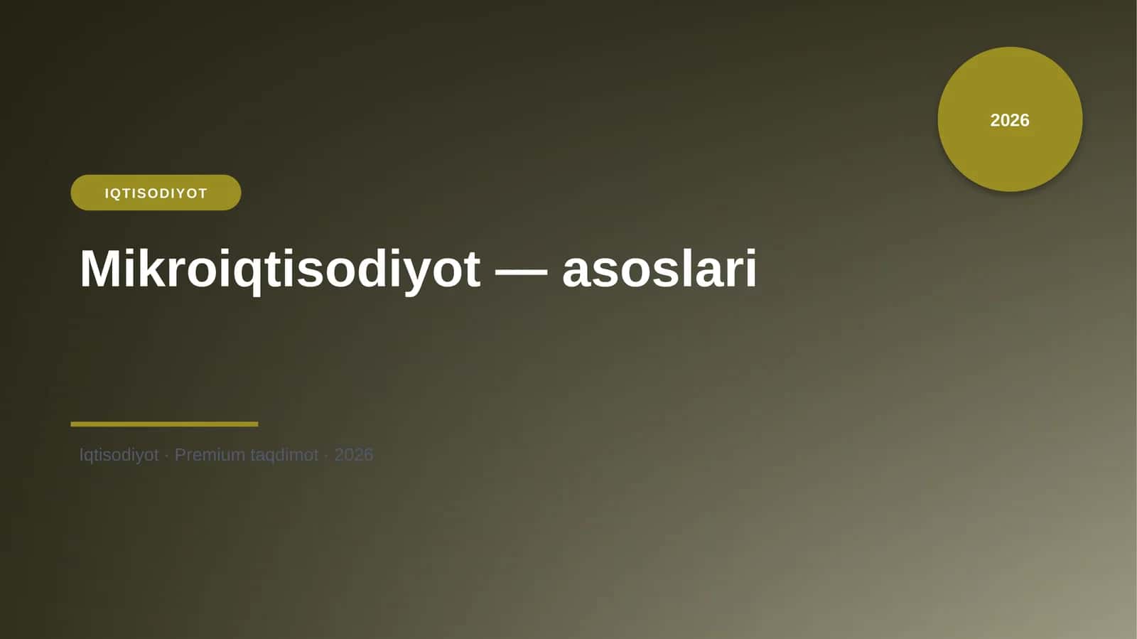 Mikroiqtisodiyot — asoslari 1
