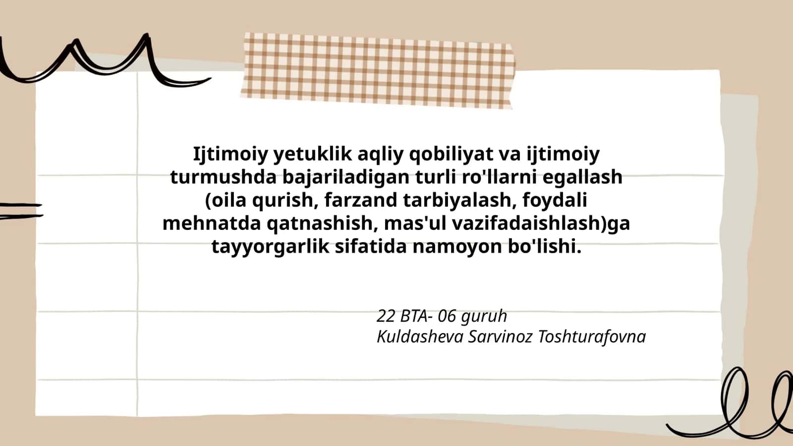 Ijtimoiy Yetuklik va Ijtimoiy Turmush 1
