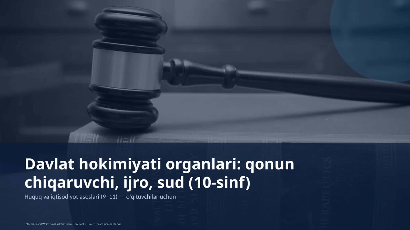 Davlat hokimiyati organlari: qonun chiqaruvchi, ijro, sud (10-sinf) 1