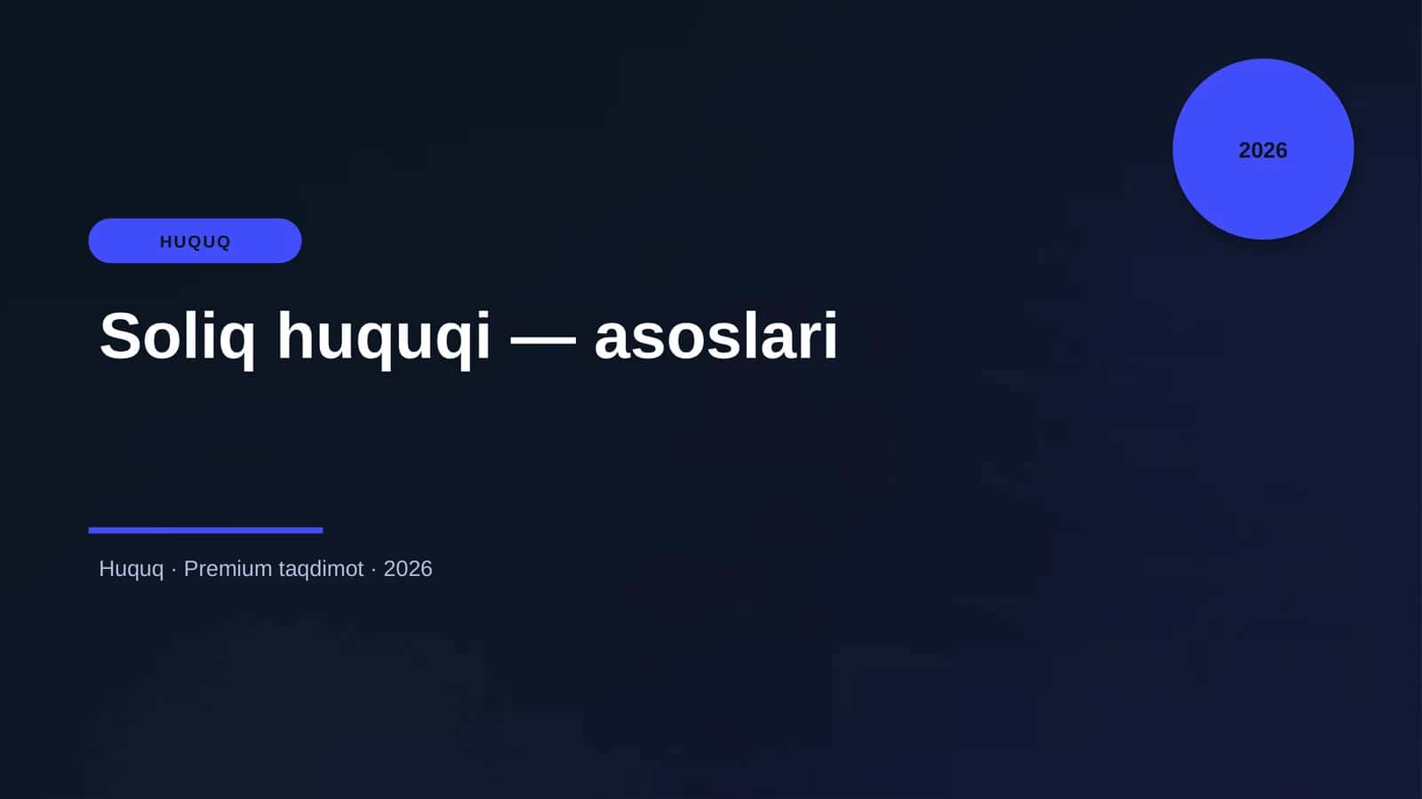 Soliq huquqi — asoslari 1
