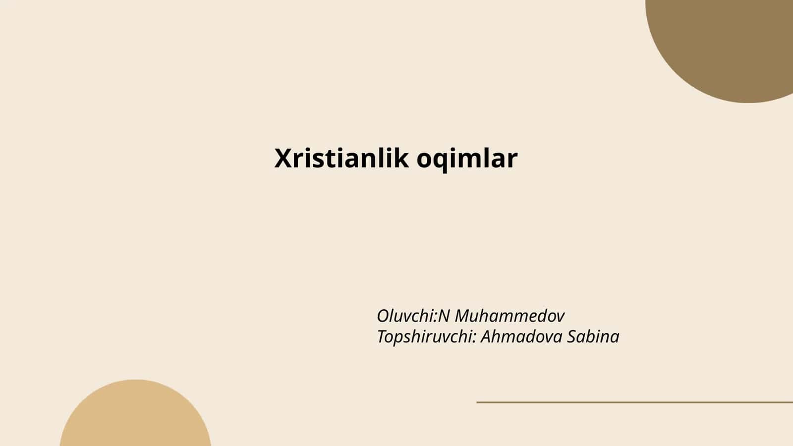 Xristianlik oqimlar 1