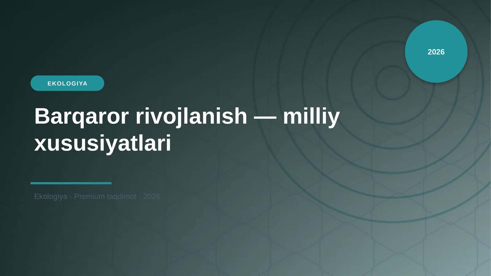 Barqaror rivojlanish — milliy xususiyatlari 1
