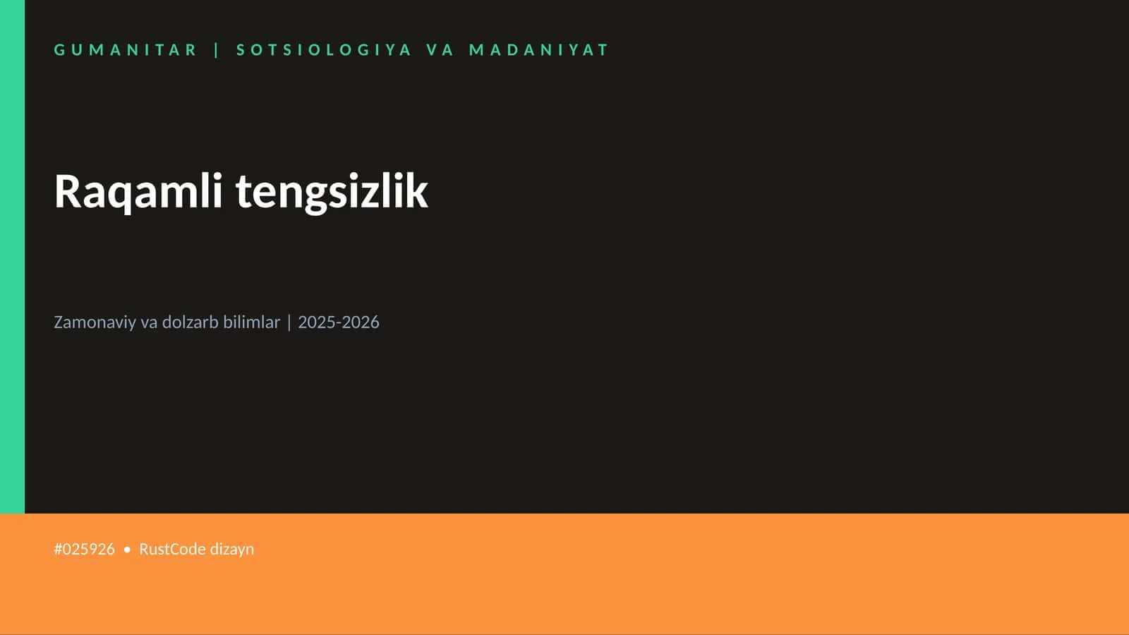 Raqamli tengsizlik 1