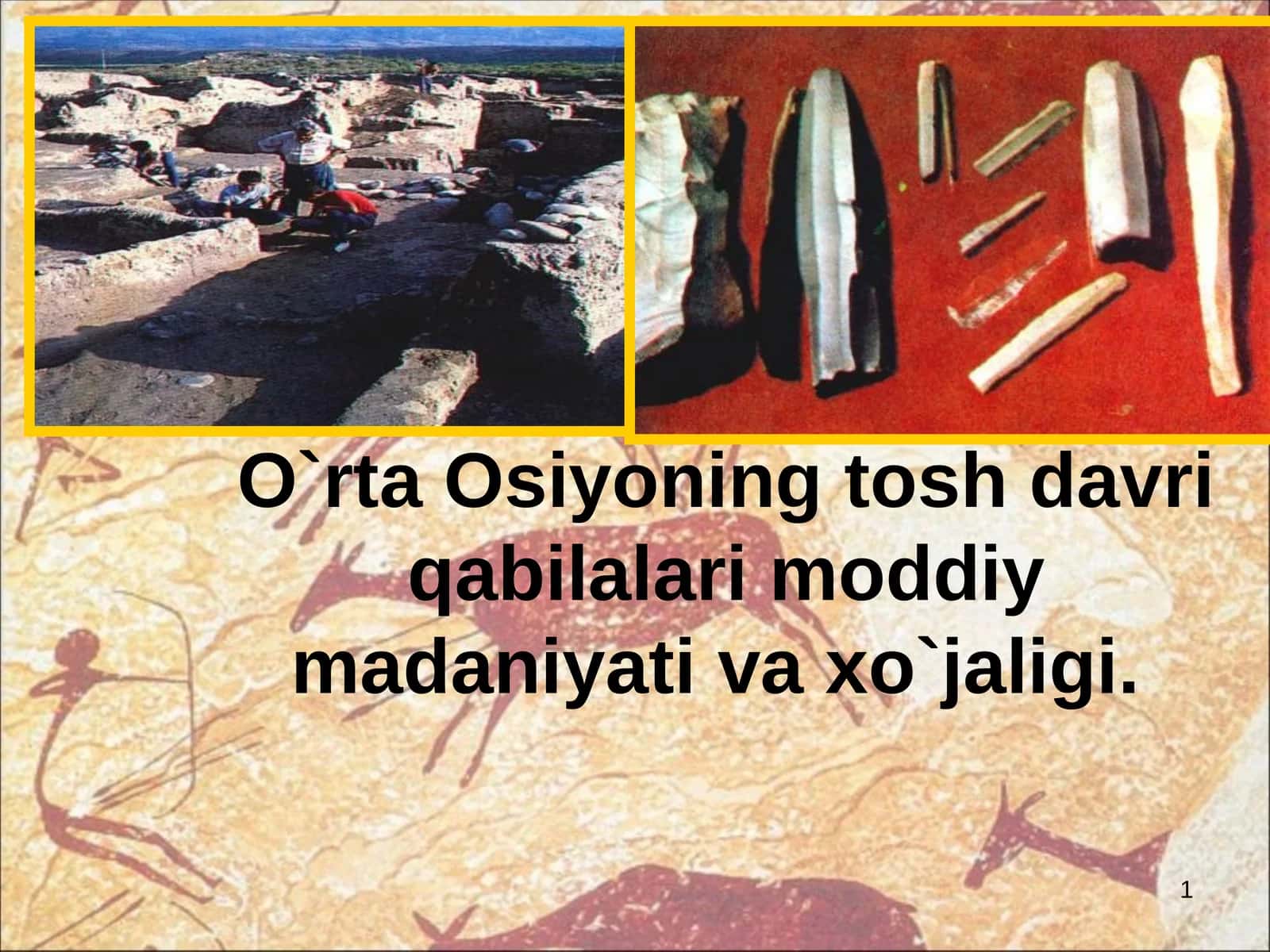 O`rta Osiyoning tosh davri qabilalari moddiy madaniyati va xo`jaligi 1