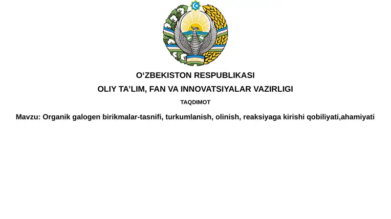 Organik Galogen Birikmalar 1