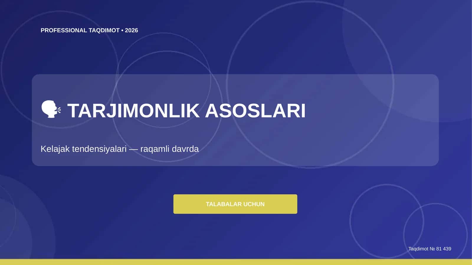 TARJIMONLIK ASOSLARI 1