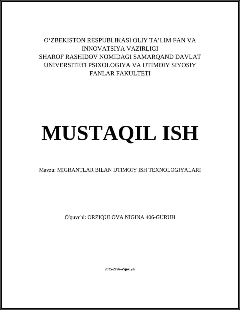 Migrantlar bilan ijtimoiy ish texnologiyalari 1