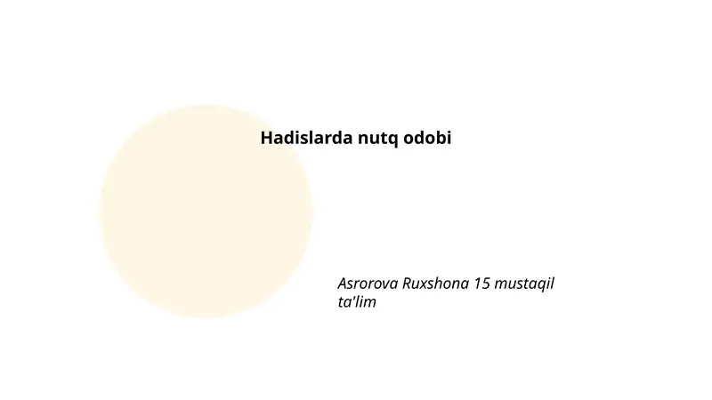 Hadislarda nutq odobi 1
