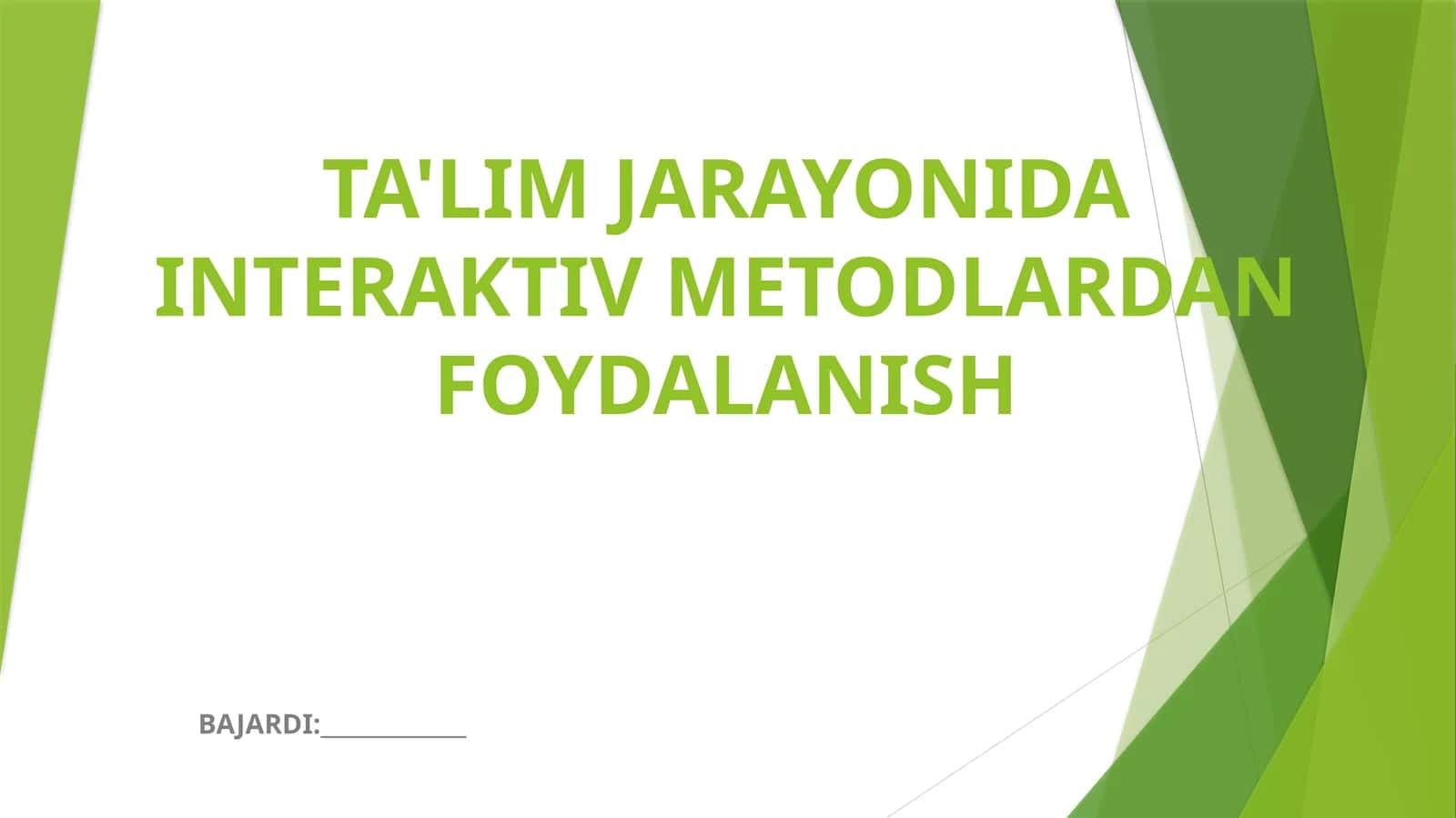 Interaktiv Metodlar 1