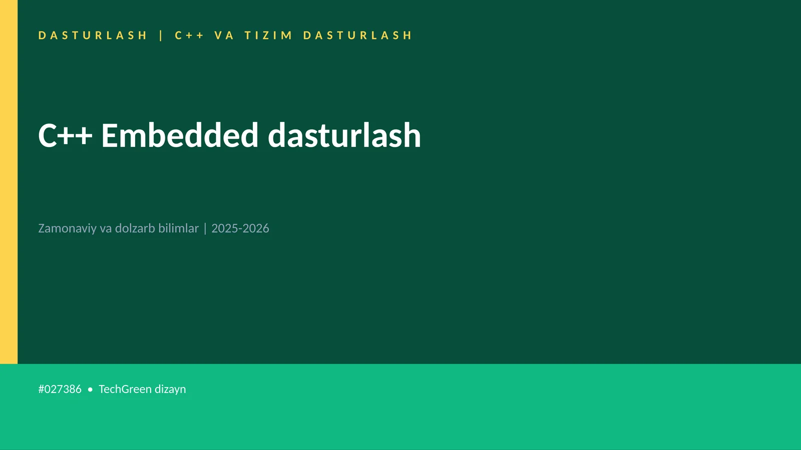 C++ VA TIZIM DASTURLASH 1