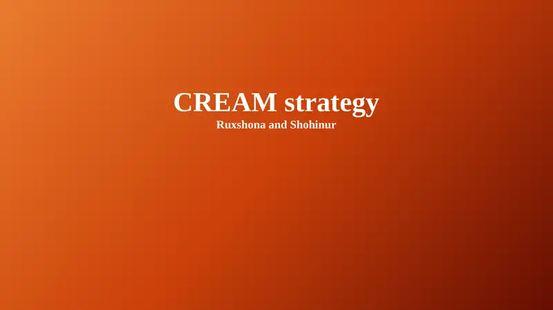 CREAM strategy 1