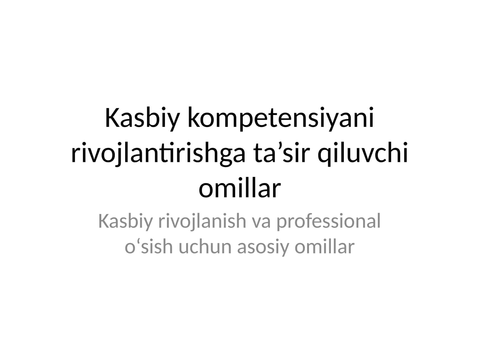 Maxsus kurslar va malaka oshirish 1