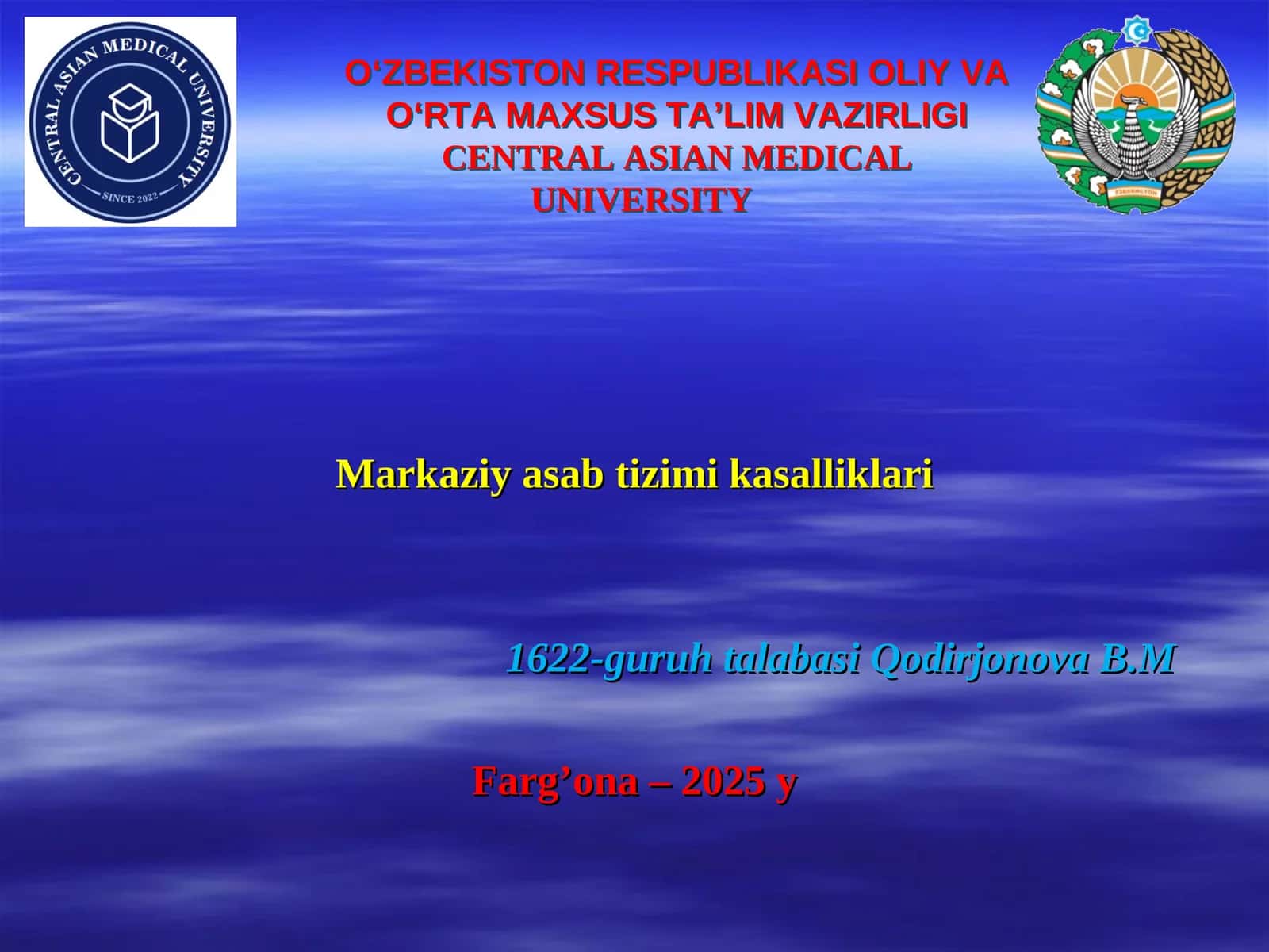 Markaziy asab tizimi kasalliklari 1
