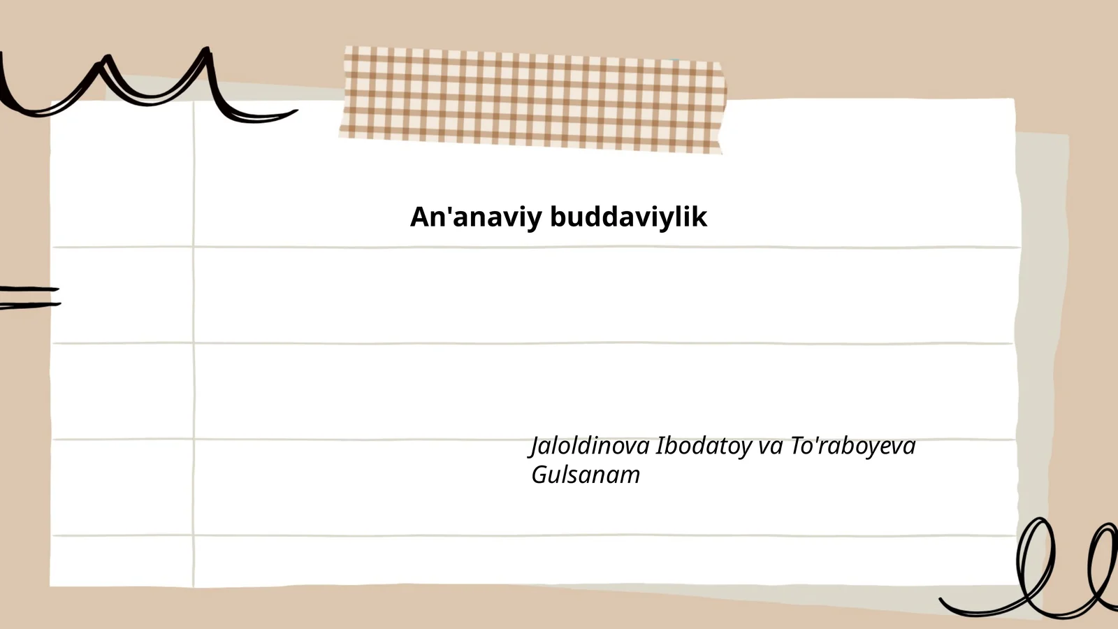 An'anaviy buddaviylik 1