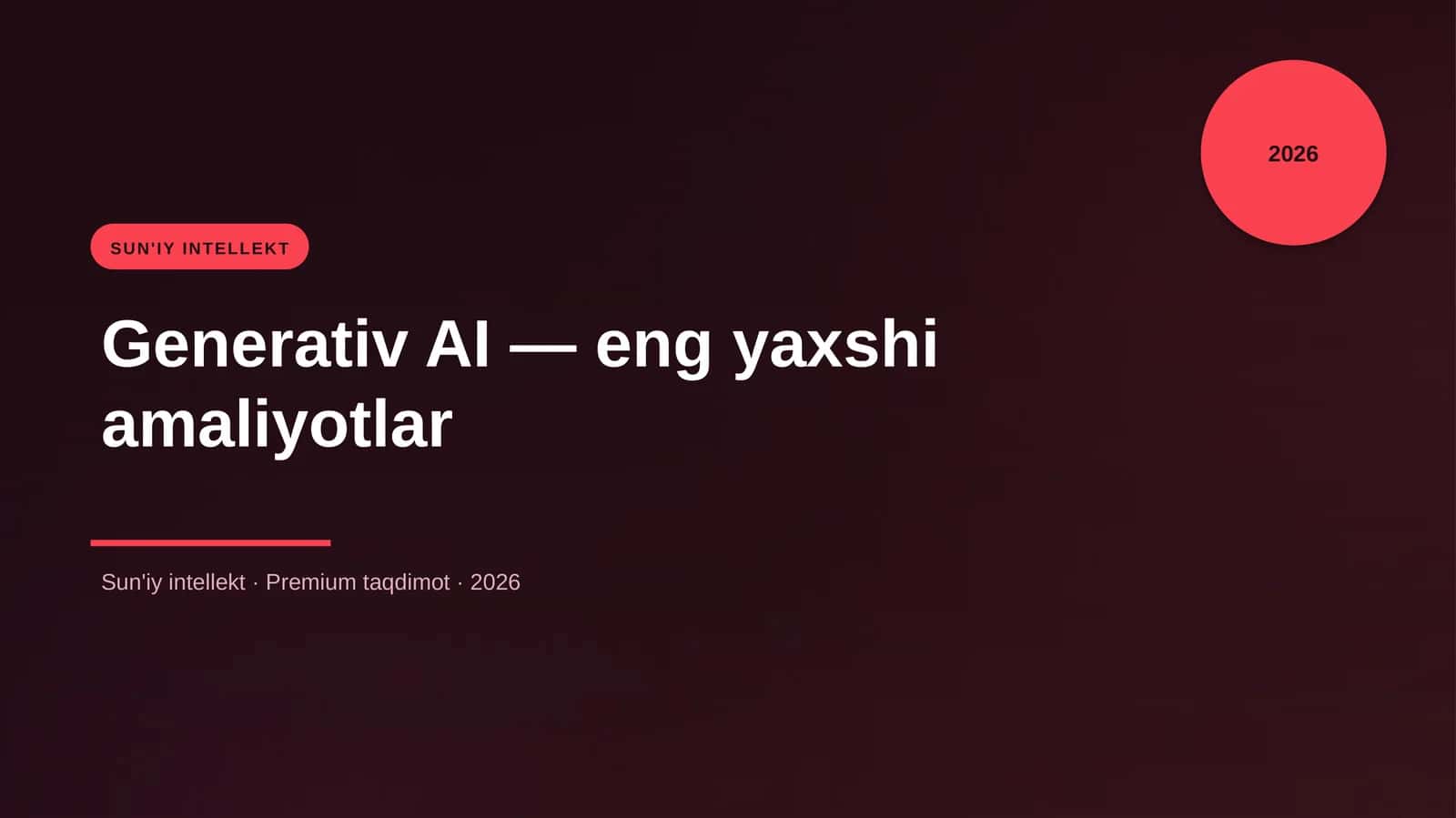 Generativ AI — eng yaxshi amaliyotlar 1