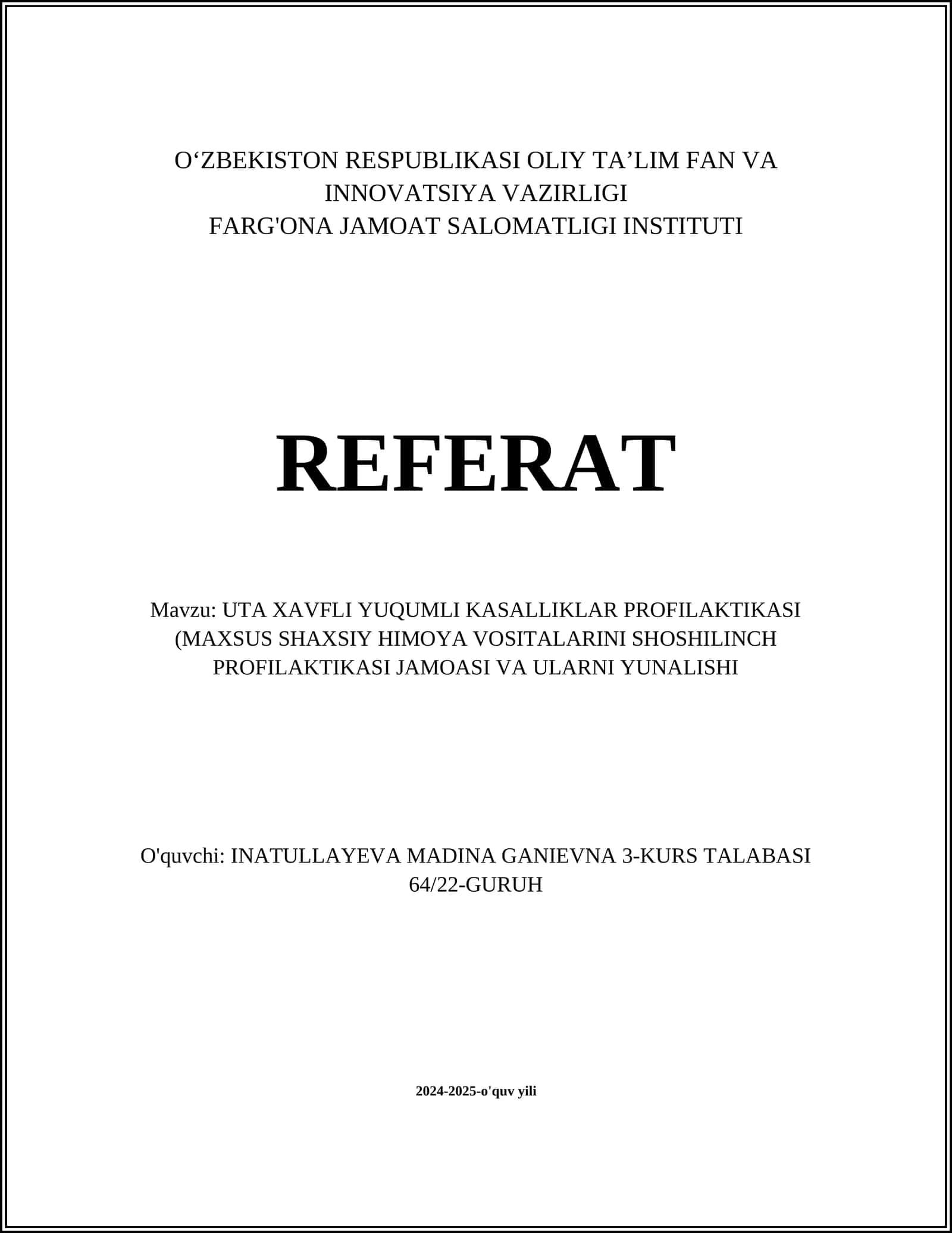 Maxsus shaxsiy himoya vositalari turlari 1