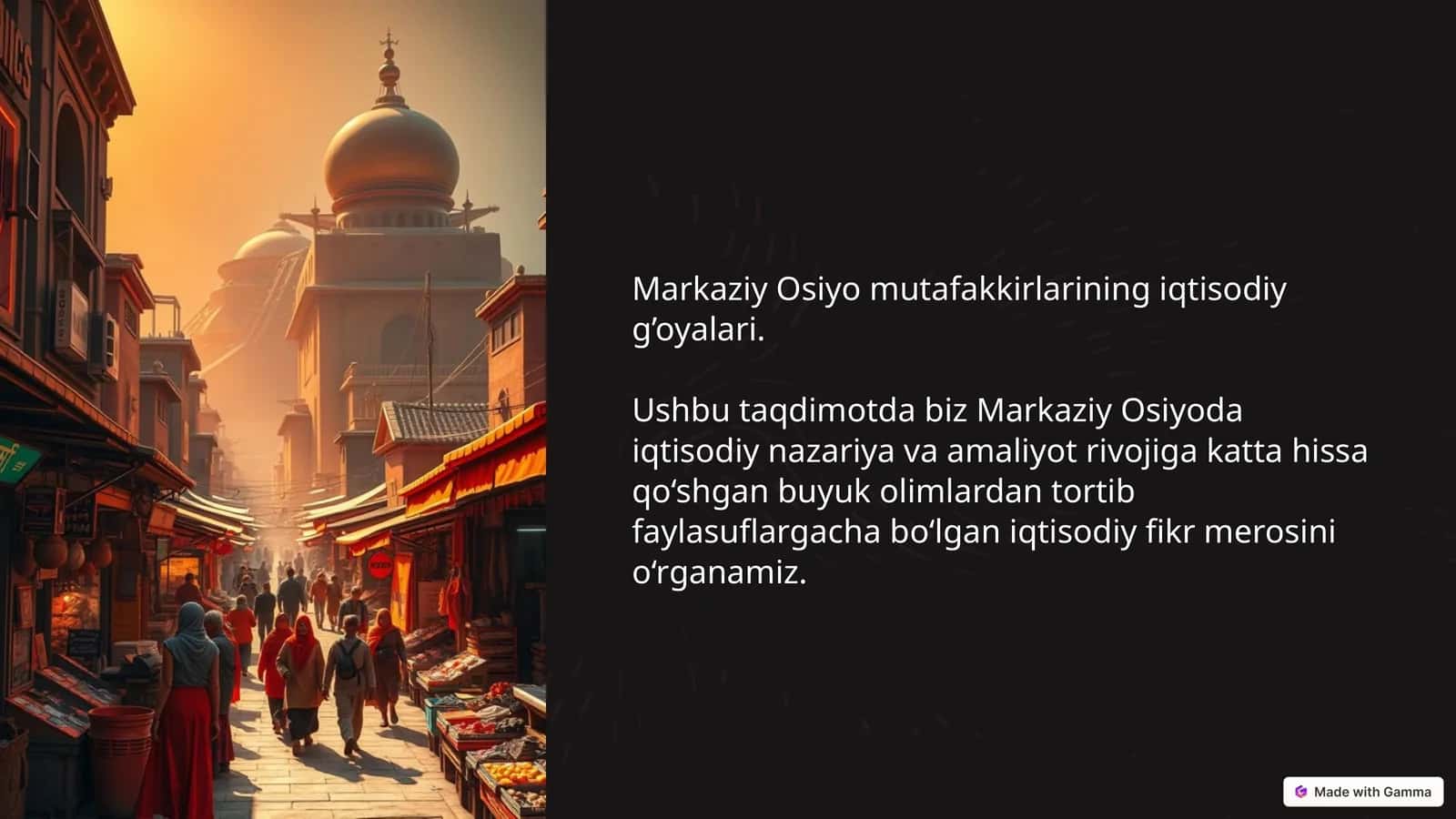Markaziy Osiyo mutafakkirlarining iqtisodiy g’oyalari 1