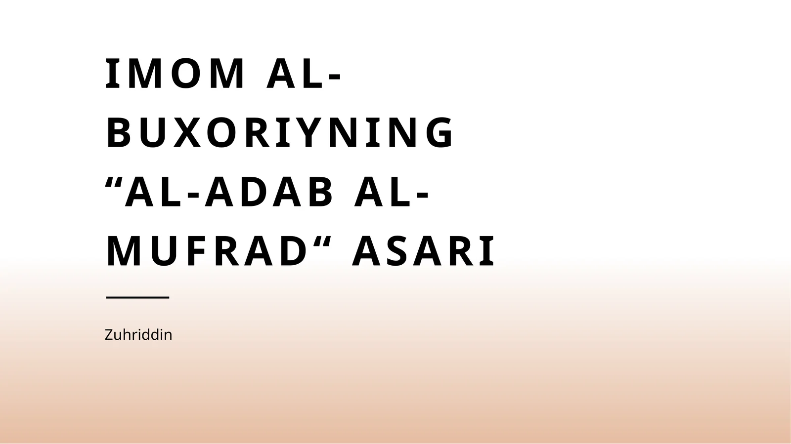 Al-adab al-mufrad 1