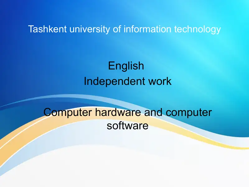 Taqdimot Hardware haqida ingliz tilda 1