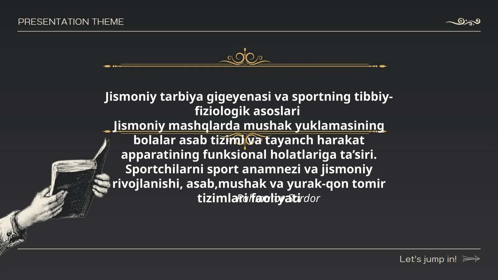 Jismoniy tarbiya gigeyenasi va sportning tibbiy-fiziologik asoslari 1