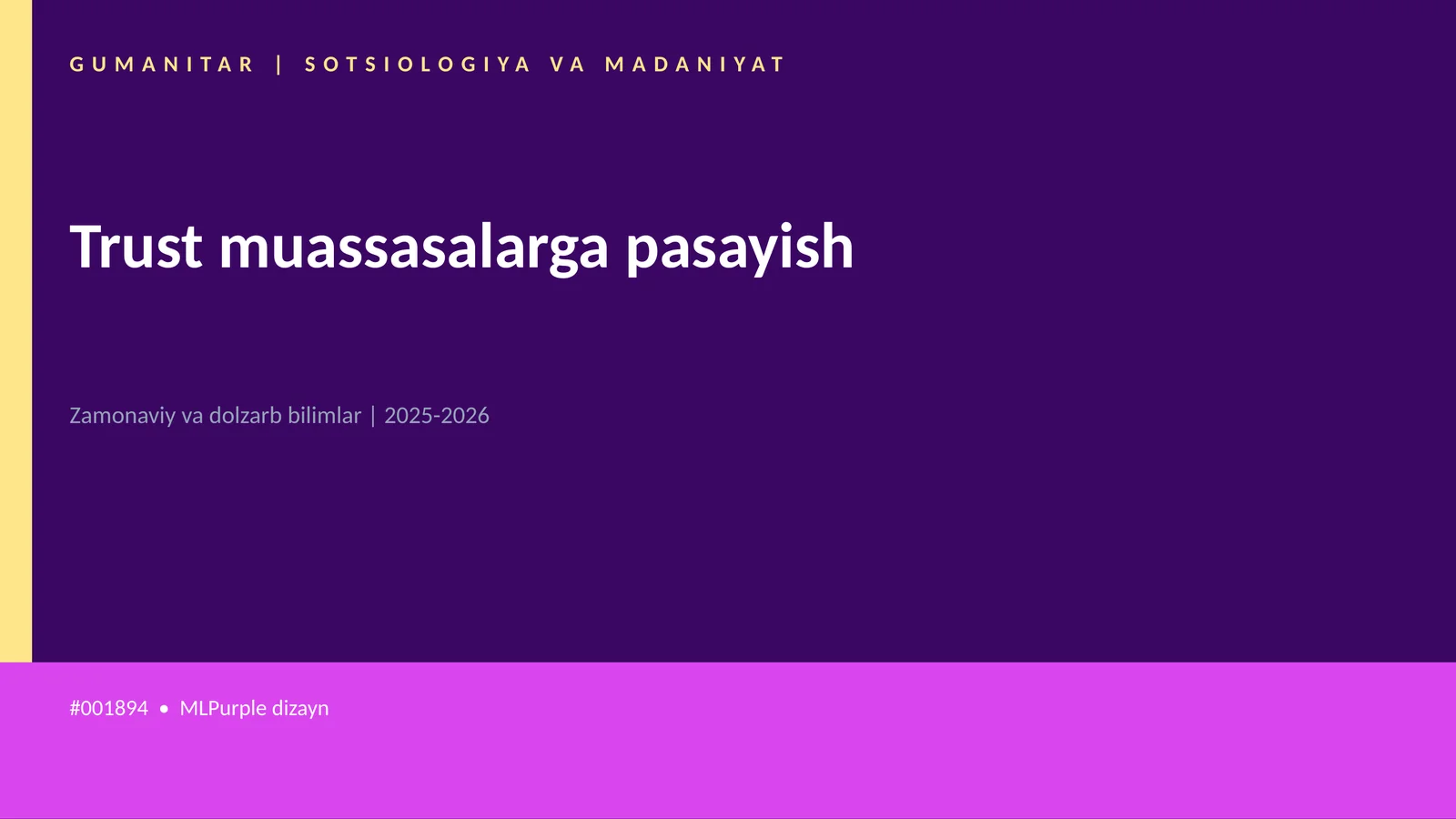 Trust muassasalarga pasayish 1