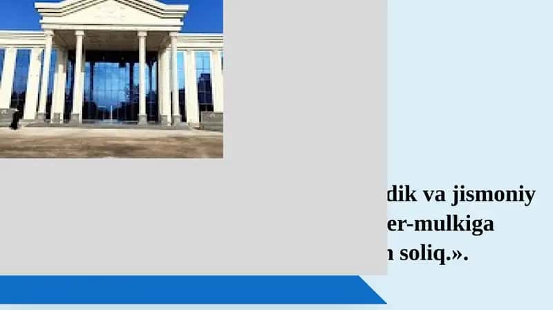 Yuridik va jismoniy shaxslarning er-mulkiga soliq 1