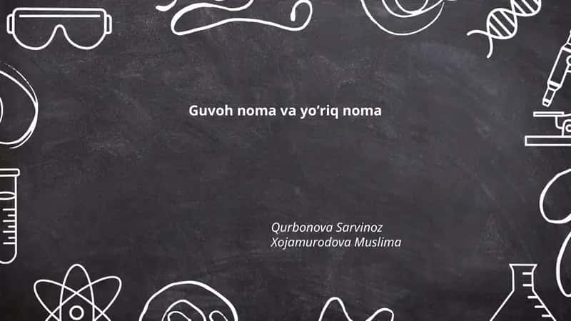 Guvoh noma va yoʻriq noma 1