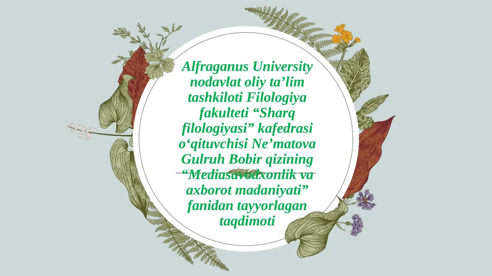 Mediasavodxonlik va axborot madaniyati fanidan ta’lim 1