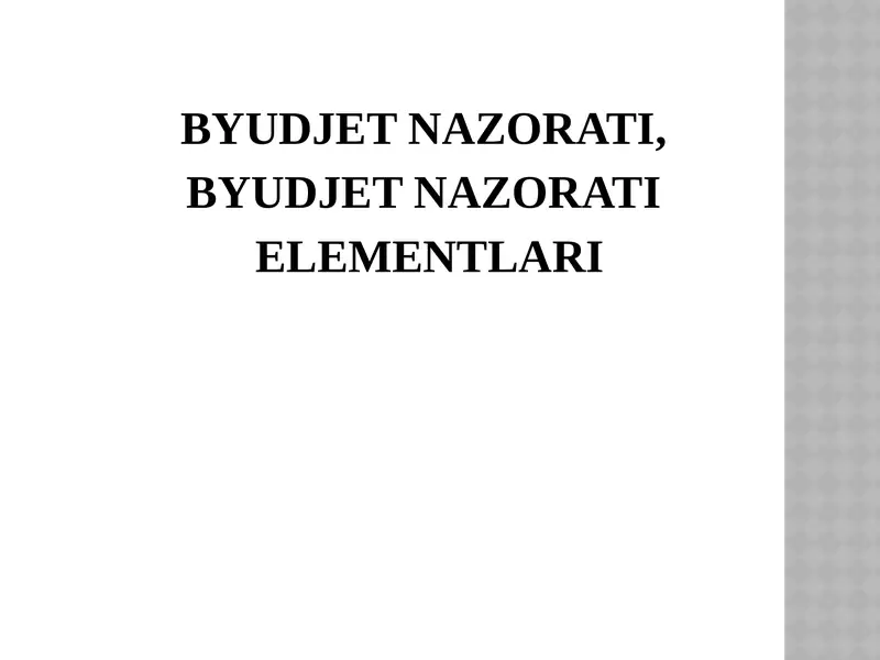 Byudjet nazorati 1