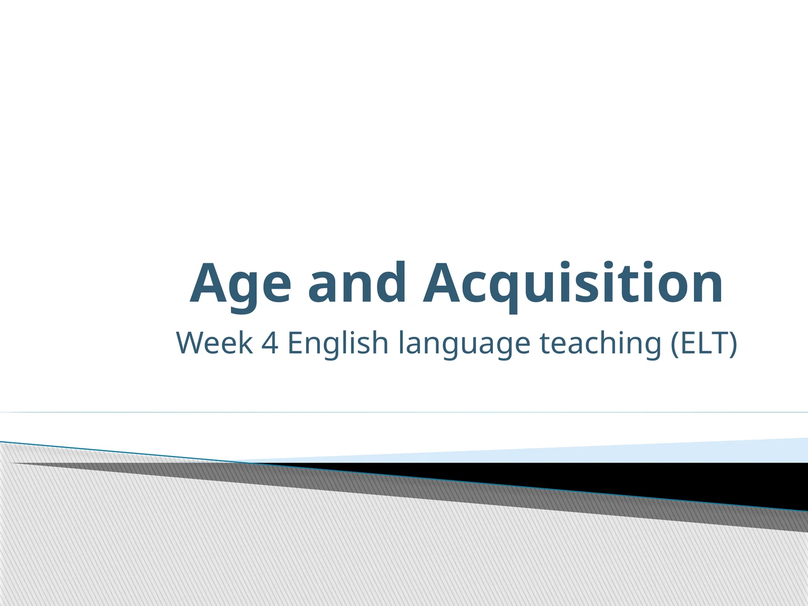 First/Second Language Acquisition 1