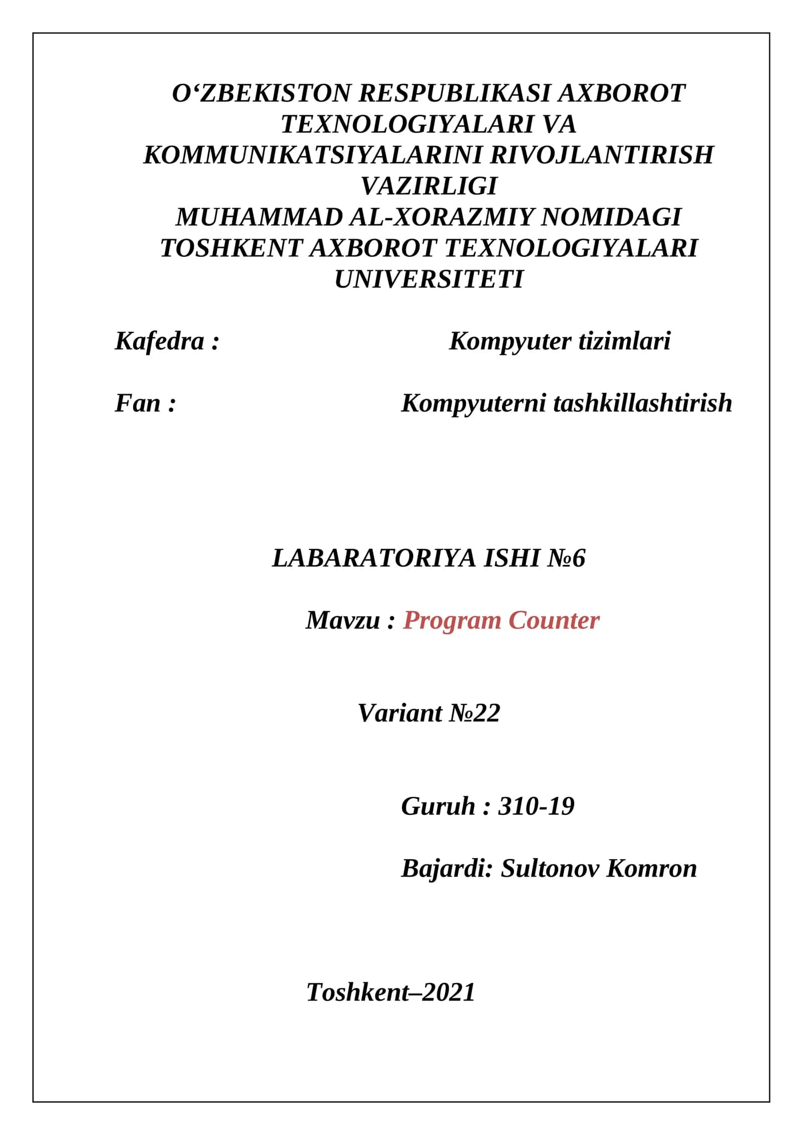 Program Counter 1