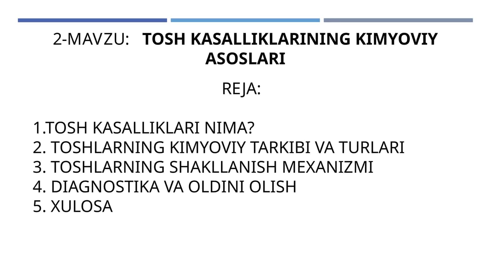 TOSH KASALLIKLARINING KIMYOVIY ASOSLARI 1