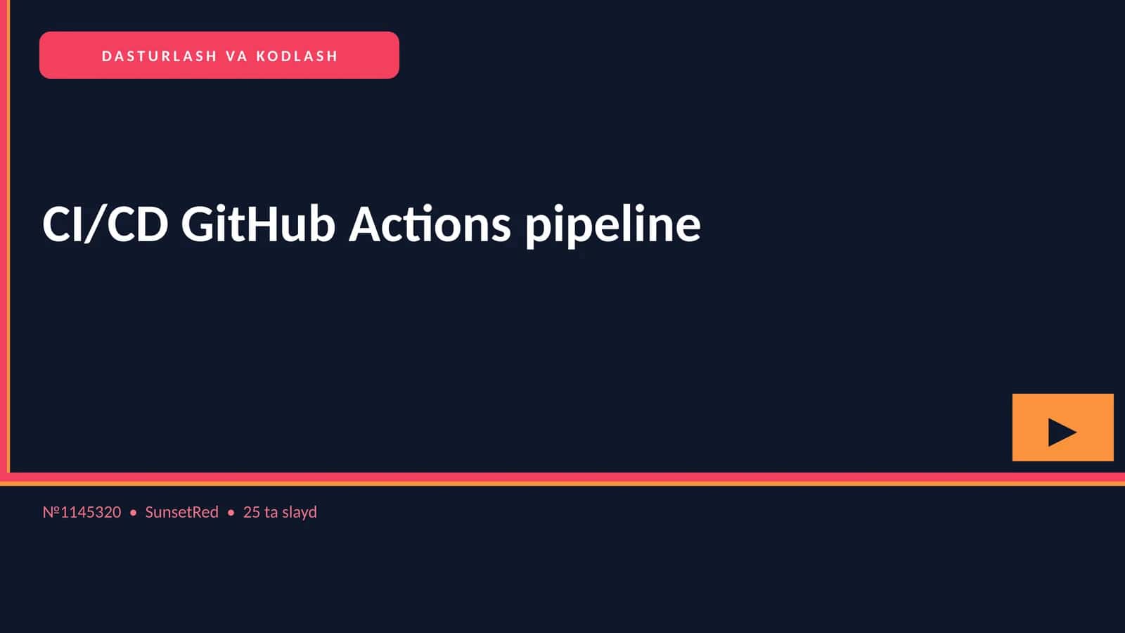 CI/CD GitHub Actions pipeline 1
